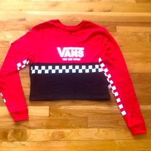 Vans long sleeve cotton crop top XS